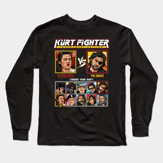 Kurt Russell Fighter Long Sleeve T-Shirt by RetroReview